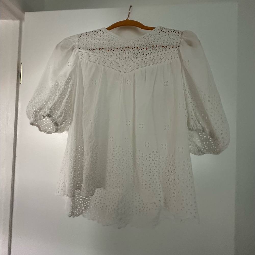 White Eyelet Women's Blouse INDUSTRY